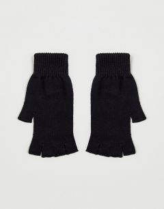 Черные перчатки из переработанного полиэстера без пальцев ASOS DESIGN-Черный
