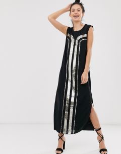Платье-футляр с отделкой пайетками в стиле арт-деко Sass & Bide-Черный