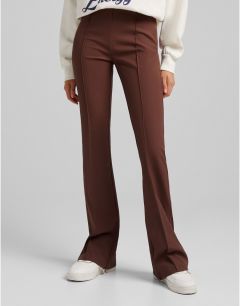 Расклешенные брюки шоколадного цвета Bershka-Коричневый цвет