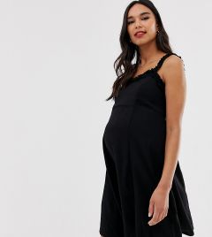 Черный сарафан с оборками New Look Maternity