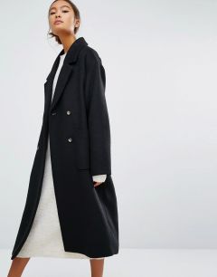 Двубортное пальто Monki-Черный
