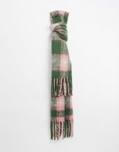 Oversized-шарф с начесом в зеленую и розовую клетку Vero Moda-Многоцветный