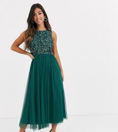 Зеленое платье 2 в 1 с пайетками Maya Petite - Bridesmaid-Зеленый