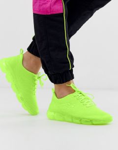 Неоново-зеленые кроссовки Skechers Skech 92-Зеленый