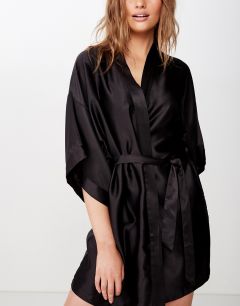Атласный халат-кимоно черного цвета Cotton:On-Черный цвет