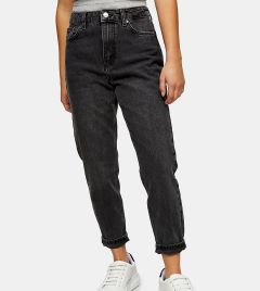 Черные выбеленные джинсы в винтажном стиле Topshop Petite-Черный цвет