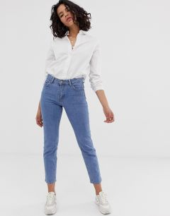 Укороченные узкие джинсы с завышенной талией Dr Denim Edie-Синий