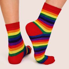 Радужные полосатые носки с рисунком 1 пара