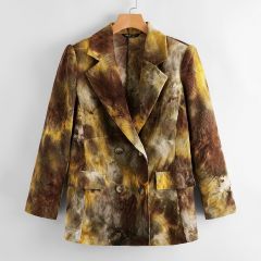 Двубортный разноцветный вельветовый пиджак