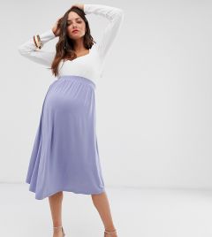 Короткая расклешенная юбка миди ASOS DESIGN Maternity-Синий