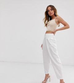 Белые зауженные брюки в стиле 80-х ASOS DESIGN Petite-Белый