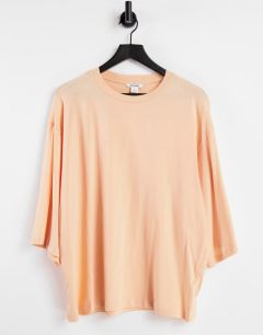 Персиковая oversized-футболка из органического хлопка Monki Billa-Оранжевый цвет