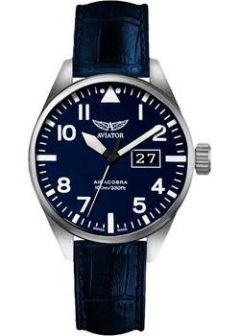 Швейцарские наручные  мужские часы Aviator V.1.22.0.149.4. Коллекция Airacobra P42