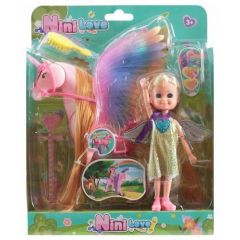 Игровой детский набор кукла шарнирная с лошадкой единорогом и аксессуарами Mini Love, 53811