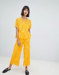 Кружевные укороченные брюки In Wear Sabri-Желтый