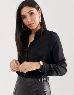 Мягкая рубашка с длинными рукавами ASOS DESIGN-Черный
