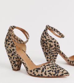 Туфли на среднем каблуке с острым носком и леопардовым принтом ASOS DESIGN Speakeasy-Мульти