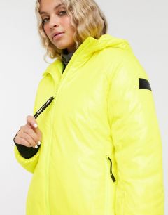 Желтая лыжная куртка с капюшоном ASOS 4505-Желтый