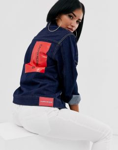 Джинсовая куртка с логотипом Calvin Klein-Темно-синий