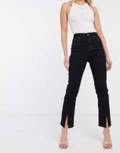 Черные джинсы-сигареты с завышенной талией ASOS DESIGN-Черный цвет