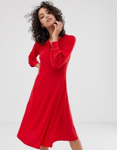 Платье миди с драпировкой Finery-Красный
