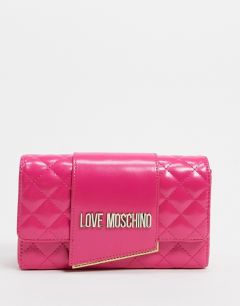 Стеганая сумка через плечо цвета фуксии Love Moschino-Розовый