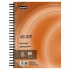 Бизнес-тетрадь 100л, кл, А5, LightBook, спираль, обл. оранж, блок белый 70г/м