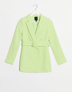 Лаймовый пиджак от комплекта с поясом New Look-Зеленый