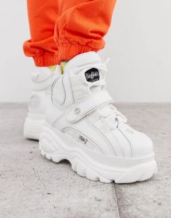 Белые высокие кроссовки на платформе Buffalo London-Белый