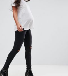 Рваные джинсы New Look Maternity-Черный