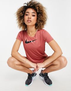 Кирпичный топ с короткими рукавами и логотипом-галочкой Nike Running-Красный