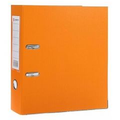 Папка-регистратор А4, 80 мм, PP Lamark, оранжевая, металлическая окантовка, карман, собранная