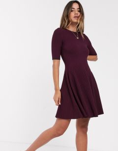 Трикотажное короткое приталенное платье Ted Baker Renyina-Фиолетовый