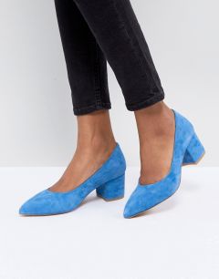Синие замшевые туфли на блочном каблуке Gestuz-Синий