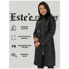 Дубленка Estee exclusive Fur&Leather, размер 48, черный