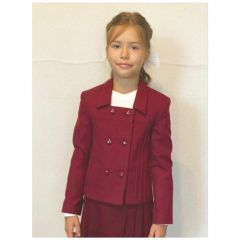 Школьный пиджак, размер 122-30, бордовый