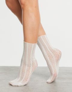 Кружевные носки кремового цвета Gipsy-Белый