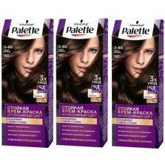 РALETTE Краска для волос W2 (3-65) Темный шоколад, набор 3шт
