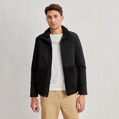 Мужская замшевая куртка из хлопка с застежкой-молнией спереди
