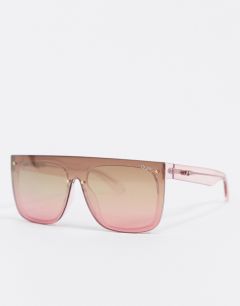 Розовые солнцезащитные очки в крупной оправе Quay Australia-Розовый