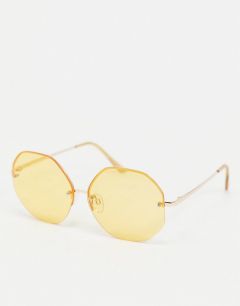 Большие солнцезащитные очки в шестиугольной оправе AJ Morgan-Желтый
