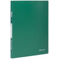 BRAUBERG Папка с боковым металлическим прижимом brauberg стандарт, зеленая, до 100 листов, 0,6 мм, 221627, 10 шт.