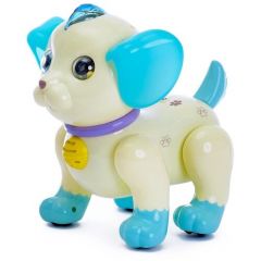 Робот-собака, Умный питомец, радиоуправляемый, русский звуковой чип, цвет бело-голубой