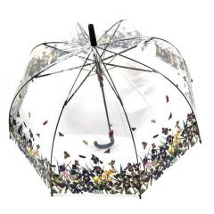 Зонт-трость полуавтомат, купол 82 см, 8 спиц, прозрачный, для женщин, мультиколор