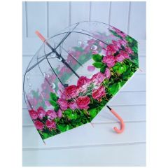 Зонт-трость полуавтомат, купол 80 см, 8 спиц, система «антиветер», для женщин, розовый