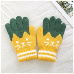 Перчатки, размер 16, желтый, зеленый