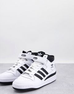 Кроссовки средней высоты белого и черного цветов adidas Originals Forum Mid-Белый