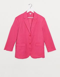 Розовый атласный пиджак Monki