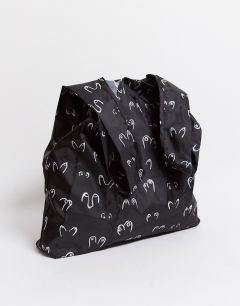 Черная сумка-тоут из переработанного полиэстера с принтом Monki-Черный