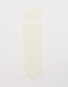Белые полупрозрачные носки с оборками ASOS DESIGN-Белый